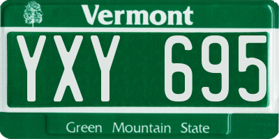 VT license plate YXY695