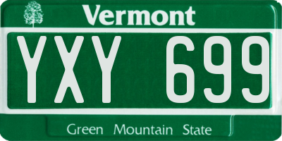 VT license plate YXY699