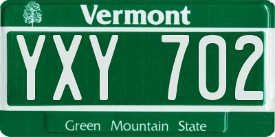 VT license plate YXY702