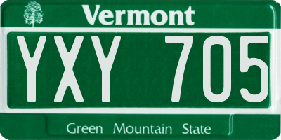 VT license plate YXY705