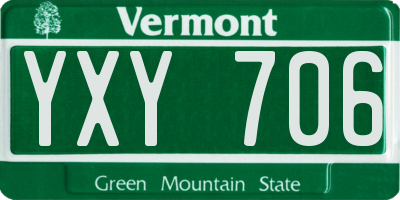 VT license plate YXY706
