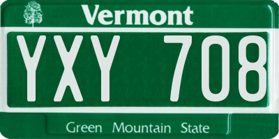 VT license plate YXY708