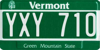 VT license plate YXY710