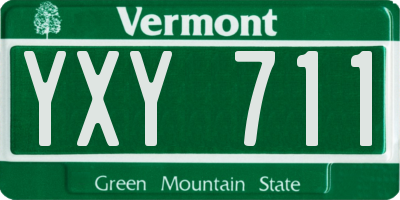 VT license plate YXY711