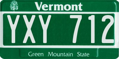 VT license plate YXY712