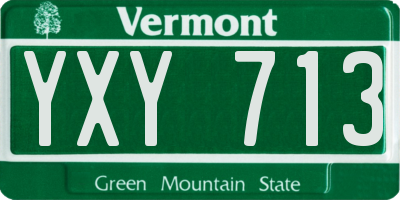VT license plate YXY713