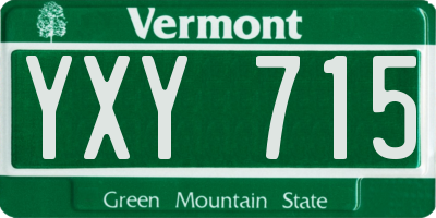 VT license plate YXY715