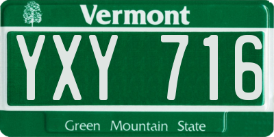 VT license plate YXY716