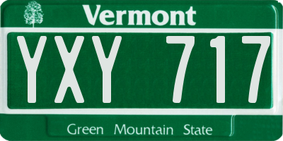 VT license plate YXY717