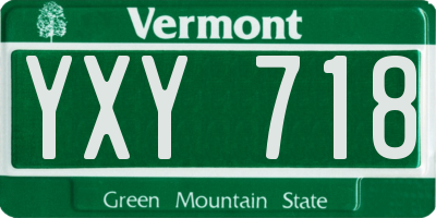 VT license plate YXY718