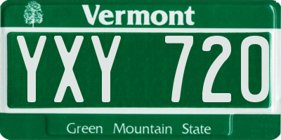 VT license plate YXY720
