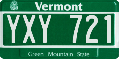 VT license plate YXY721