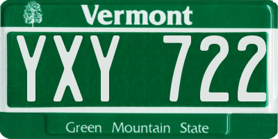 VT license plate YXY722
