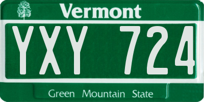 VT license plate YXY724