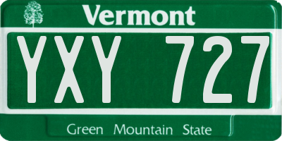 VT license plate YXY727