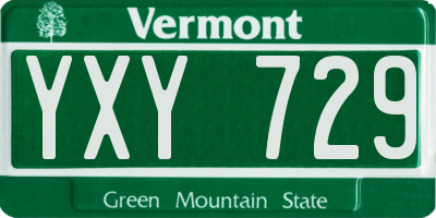 VT license plate YXY729