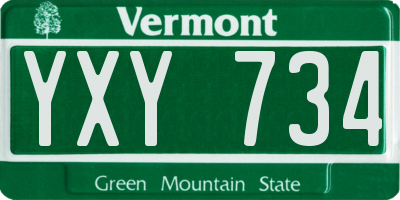 VT license plate YXY734