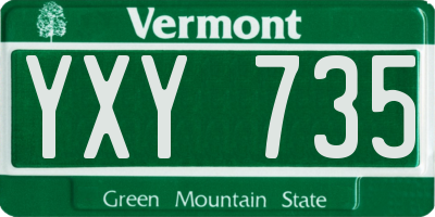 VT license plate YXY735