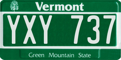 VT license plate YXY737