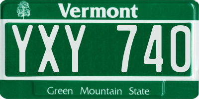 VT license plate YXY740