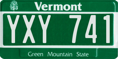 VT license plate YXY741