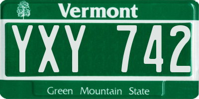 VT license plate YXY742