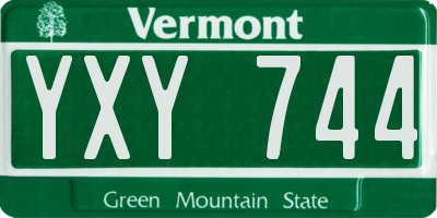VT license plate YXY744