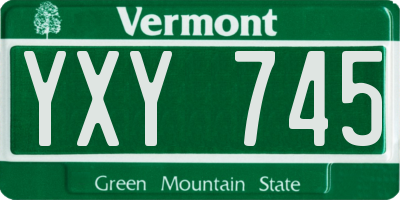 VT license plate YXY745