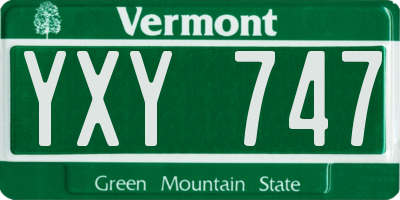 VT license plate YXY747