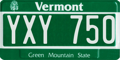 VT license plate YXY750