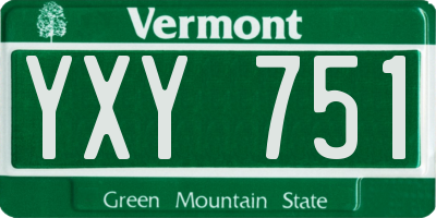 VT license plate YXY751