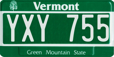 VT license plate YXY755