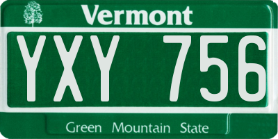 VT license plate YXY756