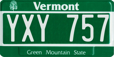 VT license plate YXY757