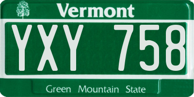 VT license plate YXY758