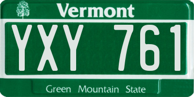 VT license plate YXY761