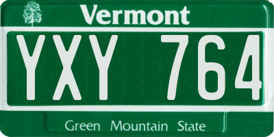 VT license plate YXY764