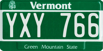 VT license plate YXY766