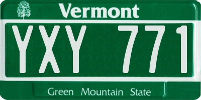 VT license plate YXY771
