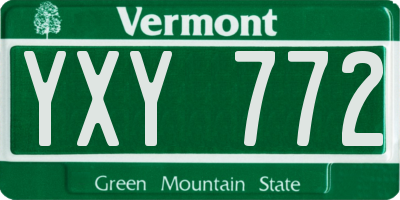 VT license plate YXY772