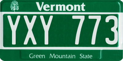 VT license plate YXY773