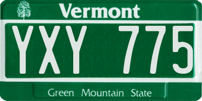 VT license plate YXY775