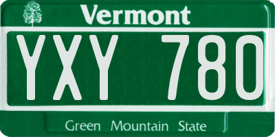 VT license plate YXY780