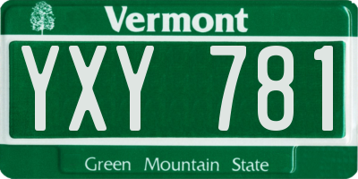 VT license plate YXY781