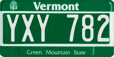 VT license plate YXY782
