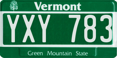 VT license plate YXY783