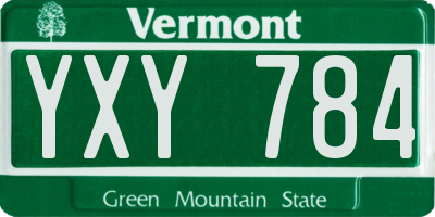VT license plate YXY784