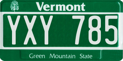 VT license plate YXY785