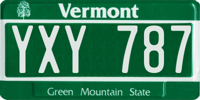 VT license plate YXY787