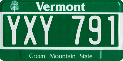 VT license plate YXY791